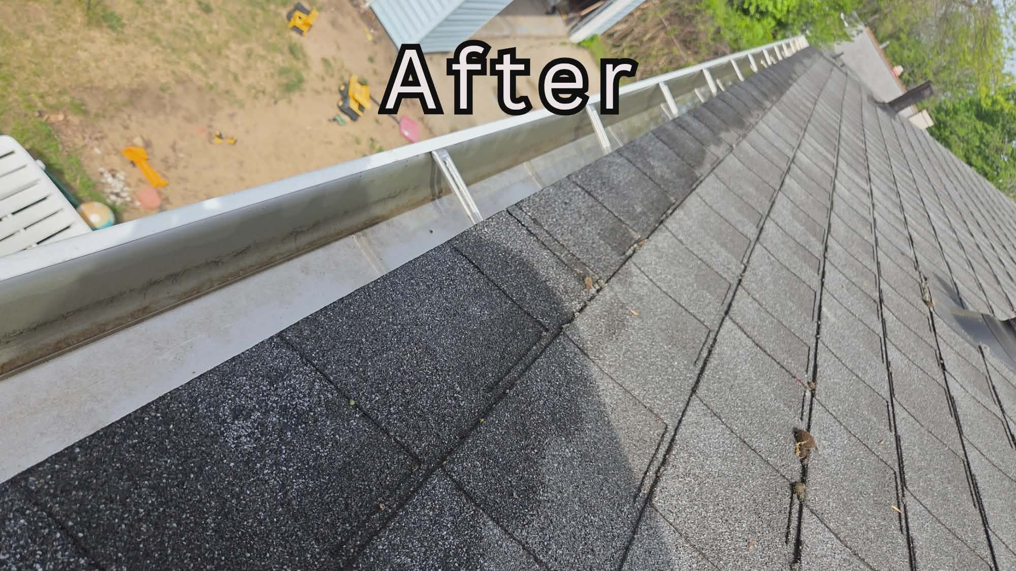 Clean residential gutters after gutter cleaning service in Muskegon MI